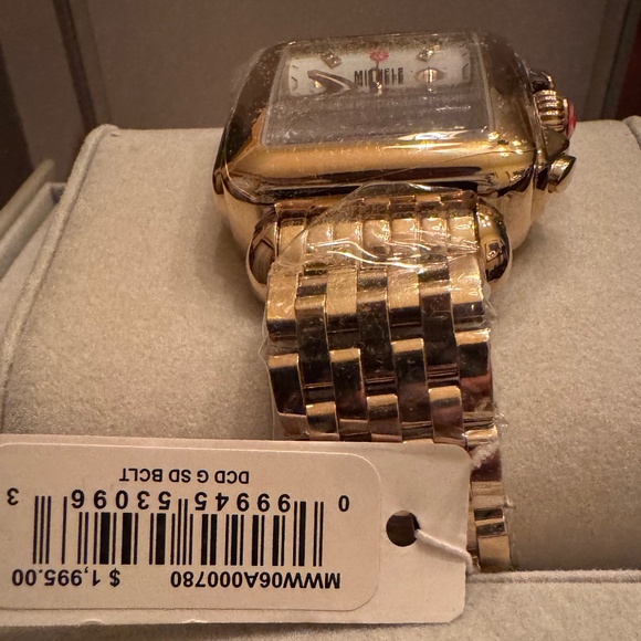 Gold Plated Michele Deco Watch - Picture 3 of 4